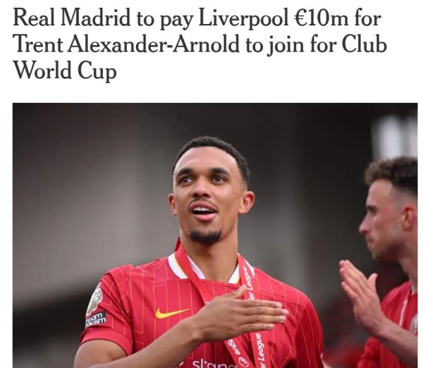 10 million per month! Many media: Real Madrid paid 10 million euros to Liverpool and signed Arnold in advance