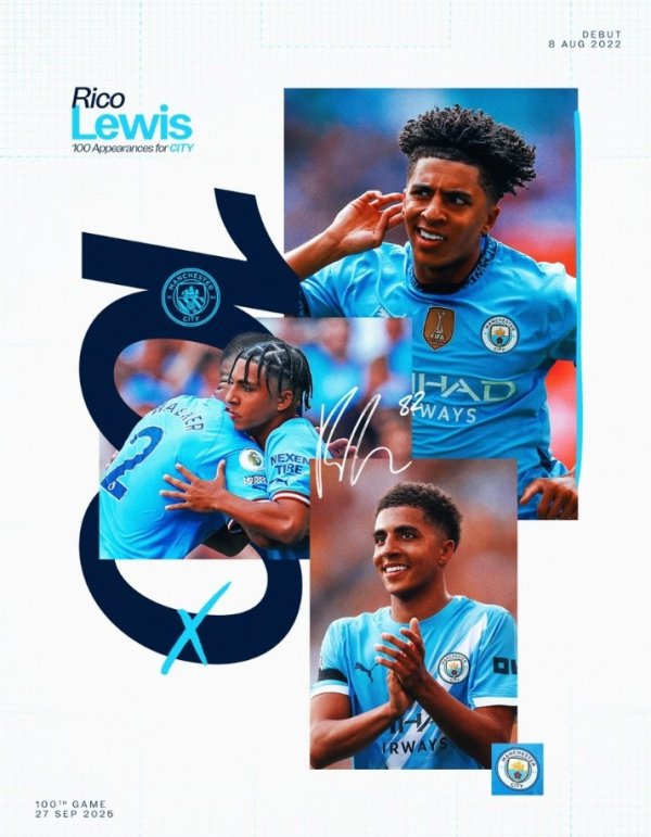 Lewis made a substitute to meet Manchester City s 100-game career milestone, previously contributed 5 goals and 10 assists